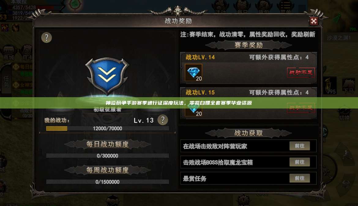 神泣纷争手游赛季通行证深度玩法，零氪白嫖全套赛季毕业资源